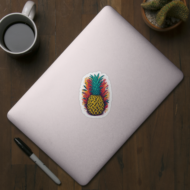 Pineapple tropical fruit by webbygfx